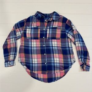 Multicolor Plaid Button Up girls 14/16